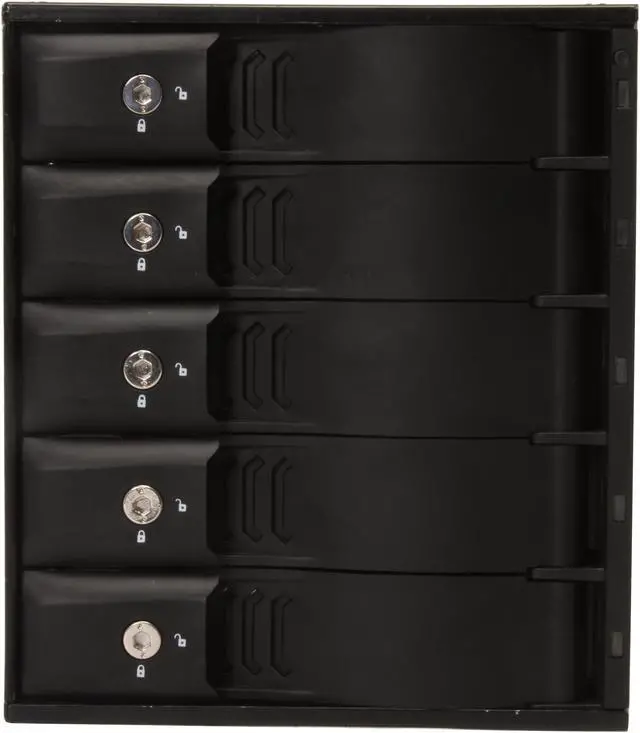 Alt view image 2 of 6 - iStarUSA BPN-350SAS-Black 5 3.5" Drive Bays 3x5.25" to 5x3.5" SATA/SAS Trayless Hot-Swap Backplane RAID Cage - OEM