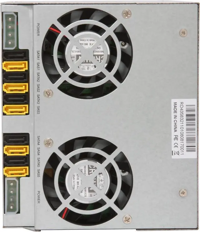 Alt view image 4 of 6 - iStarUSA BPN-350SAS-Black 5 3.5" Drive Bays 3x5.25" to 5x3.5" SATA/SAS Trayless Hot-Swap Backplane RAID Cage - OEM