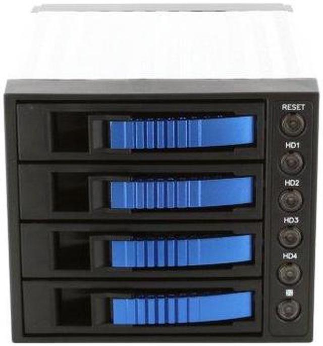 Alt view image 8 of 10 - iStarUSA BPU-340SATA-BLUE 3x5.25" to 4x3.5" SAS/SATA 6.0 Gb/s Hot-Swap Cage - OEM