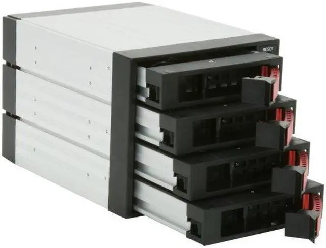 Alt view image 10 of 11 - iStarUSA BPU-340SATA-RED 3x5.25" to 4x3.5" SAS/SATA 6.0 Gb/s Hot-Swap Cage - OEM