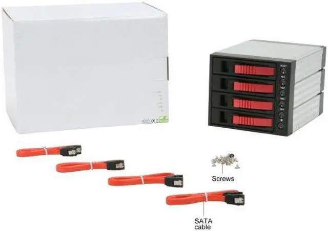 Alt view image 11 of 11 - iStarUSA BPU-340SATA-RED 3x5.25" to 4x3.5" SAS/SATA 6.0 Gb/s Hot-Swap Cage - OEM
