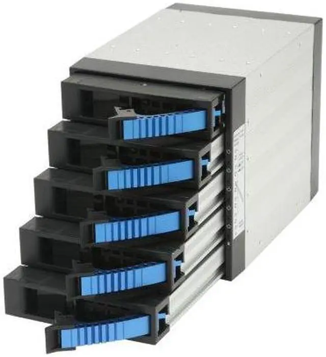 Alt view image 9 of 10 - iStarUSA BPU-350SATA-BLUE 3x5.25" to 5x3.5" SAS/SATA 6.0 Gb/s Hot-Swap Cage - OEM