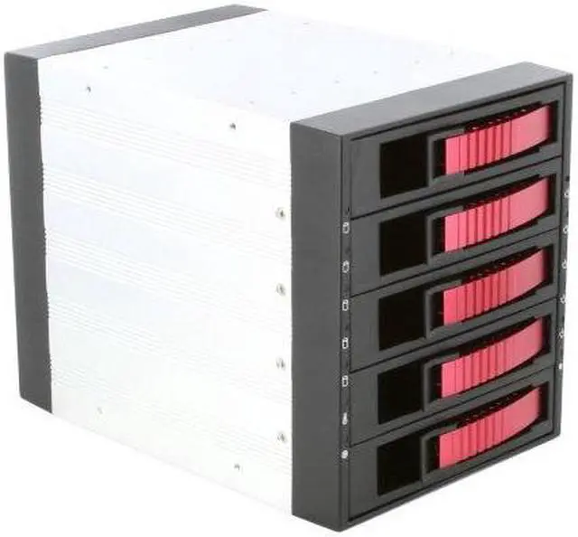 Alt view image 6 of 10 - iStarUSA BPU-350SATA-RED 3x5.25" to 5x3.5" SAS/SATA 6.0 Gb/s Hot-Swap Cage - OEM