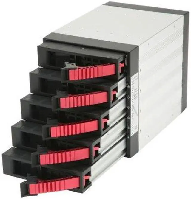 Alt view image 8 of 10 - iStarUSA BPU-350SATA-RED 3x5.25" to 5x3.5" SAS/SATA 6.0 Gb/s Hot-Swap Cage - OEM