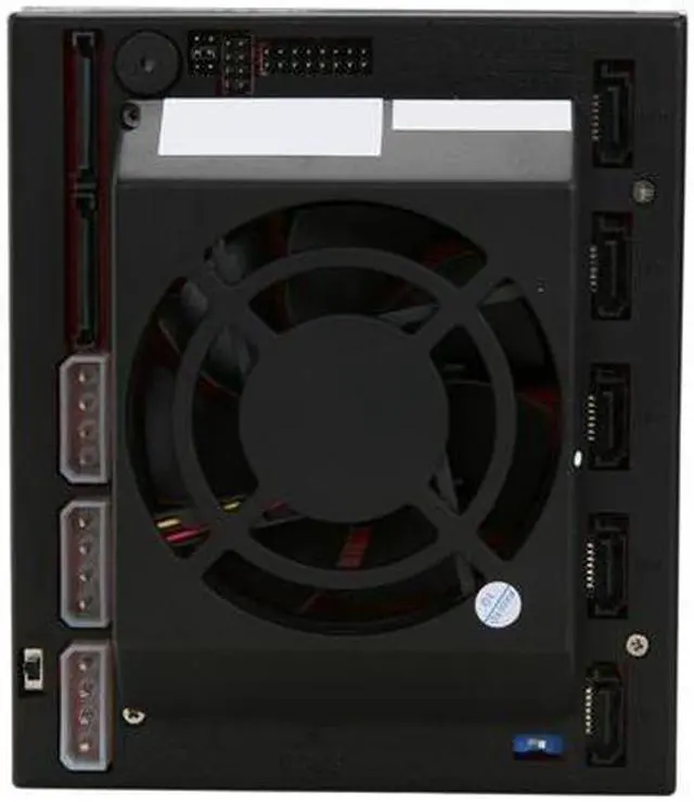 Alt view image 4 of 6 - iStarUSA BPU-350SATA-BLACK 3x5.25" to 5x3.5" SAS/SATA 6.0 Gb/s Hot-Swap Cage - Black Tray