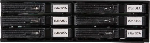 Alt view image 2 of 5 - iStarUSA BPU-126-SA 1 x 5.25" to 6 x 2.5" SATA 6.0 Gb/s Hot-Swap Cage - OEM