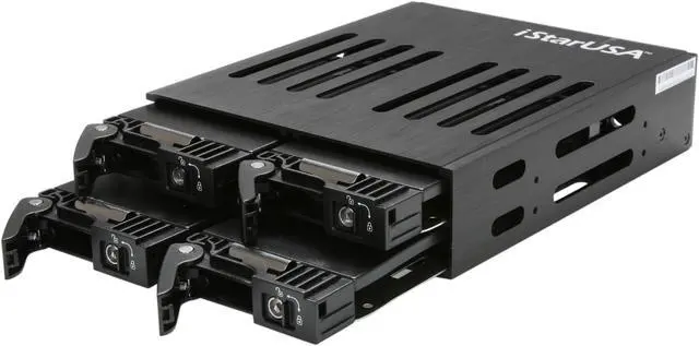 Alt view image 4 of 5 - iStarUSA BPU-124V2-SS 1 x 5.25" to 4 x 2.5" SATA/SAS 6.0 Gb/s Hot-Swap Cage