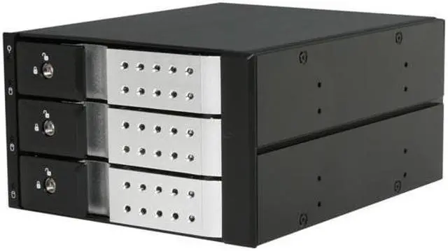 Main image of iStarUSA BPN-DE230SS-SILVER 2x5.25" to 3x3.5" SAS/SATA 6.0 Gb/s Trayless Hot-Swap Cage - OEM