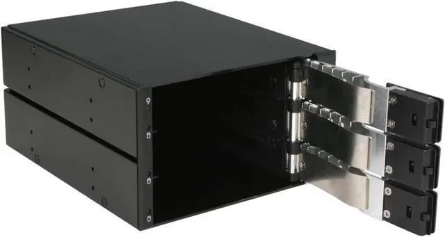 Alt view image 5 of 6 - iStarUSA BPN-DE230SS-SILVER 2x5.25" to 3x3.5" SAS/SATA 6.0 Gb/s Trayless Hot-Swap Cage - OEM