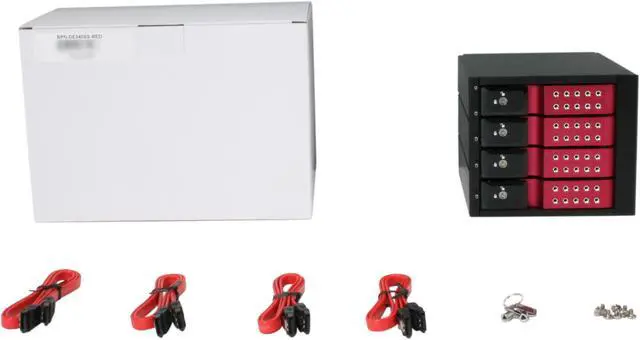 Alt view image 6 of 6 - iStarUSA BPN-DE340SS-RED 3 x 5.25" to 4 x 3.5" SAS/SATA Trayless Hot-Swap Cage - OEM