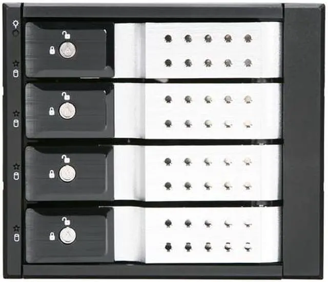 Alt view image 2 of 5 - iStarUSA BPN-DE340SS-SILVER 3 x 5.25" to 4 x 3.5" SAS / SATA Trayless Hot-Swap Cage - OEM