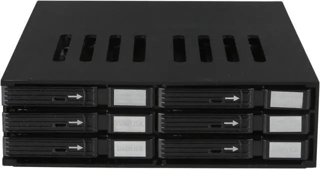 Alt view image 2 of 6 - iStarUSA BPU-126-SA-SAGE25P 1 x 5.25" to 6 x 2.5" SATA 6.0 Gb/s Hot-Swap Cage w/ 6 - 2.5in silicon hard drive sleeves