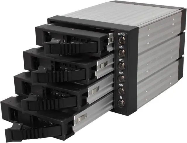 Alt view image 6 of 7 - iStarUSA BPU-340SATA-BLACK 3x5.25" to 4x3.5" SAS/SATA 6.0Gb/s Hot-Swap Cage - Black Tray
