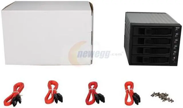 Alt view image 7 of 7 - iStarUSA BPU-340SATA-BLACK 3x5.25" to 4x3.5" SAS/SATA 6.0Gb/s Hot-Swap Cage - Black Tray