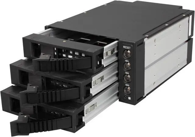 Alt view image 5 of 6 - iStarUSA BPU-230SATA-BLACK 2x5.25" to 3x3.5" SAS/SATA 6.0 Gb/s Hot-Swap Cage - Black Tray