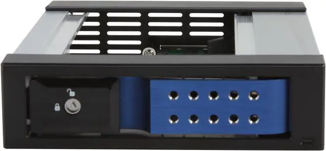 Alt view image 2 of 6 - iStarUSA BPN-DE110SS-BLUE Trayless 5.25" to 3.5" SATA SAS 6 Gbps HDD Hot-swap Rack