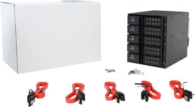 Alt view image 6 of 6 - iStarUSA BPN-DE350SS-BLACK 3x5.25" to 5x3.5" SAS/SATA 6.0 Gb/s Trayless Hot-Swap Cage