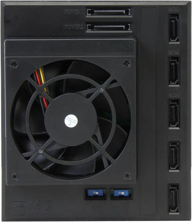 Alt view image 4 of 6 - iStarUSA BPN-DE350SS-RED 3 x 5.25" to 5 x 3.5" SAS/SATA 6.0 Gb/s Trayless Hot-Swap Cage