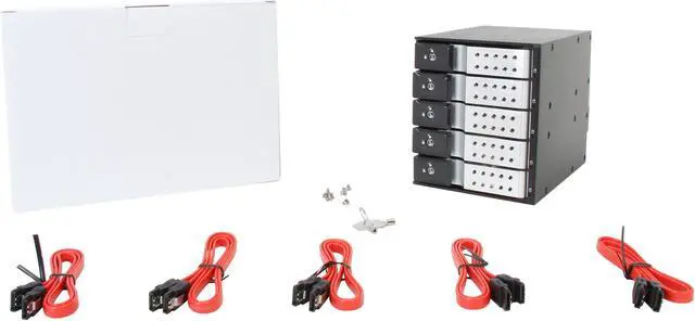 Alt view image 6 of 6 - iStarUSA BPN-DE350SS-SILVER 3x5.25" to 5x3.5" SAS/SATA 6.0 Gb/s Trayless Hot-Swap Cage