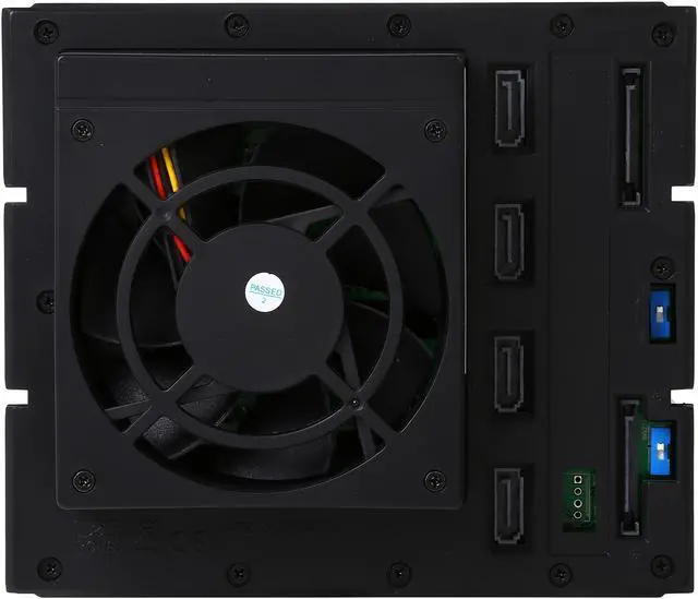 Alt view image 5 of 7 - iStarUSA BPN-DE340SS-WB 3x5.25" to 4x3.5" SAS/SATA 6.0 Gb/s Trayless Hot-Swap Cage with Wood Look Bezel