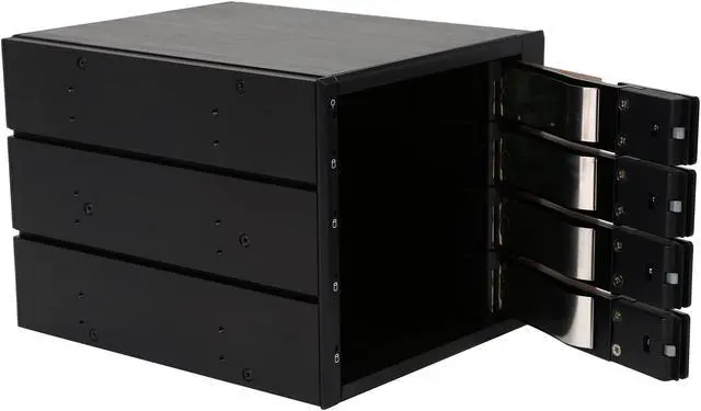 Alt view image 7 of 7 - iStarUSA BPN-DE340SS-WB 3x5.25" to 4x3.5" SAS/SATA 6.0 Gb/s Trayless Hot-Swap Cage with Wood Look Bezel