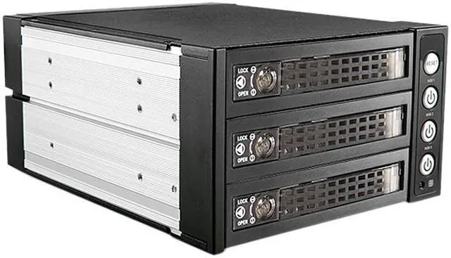 Main image of iStarUSA BPU-230SATA-KL 2x 5.25" to 3x 3.5" 2.5" SAS SATA 6 Gbps HDD SSD Hot-swap Rack with Key Lock