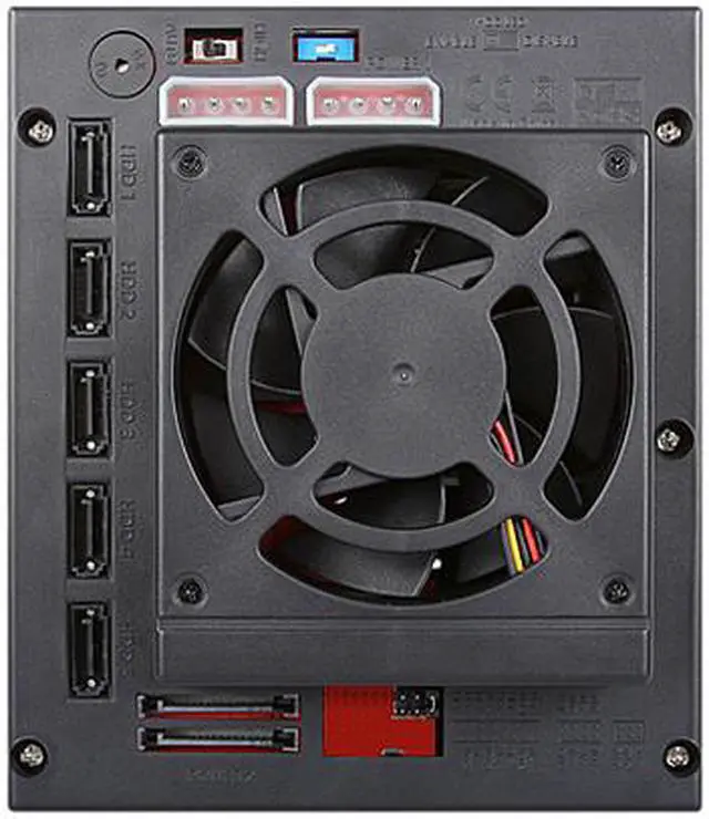 Alt view image 3 of 6 - iStarUSA BPU-350SATA-KL 3x 5.25" to 5x 3.5" 2.5" SAS SATA 6 Gbps HDD SSD Hot-swap Rack with Key Lock
