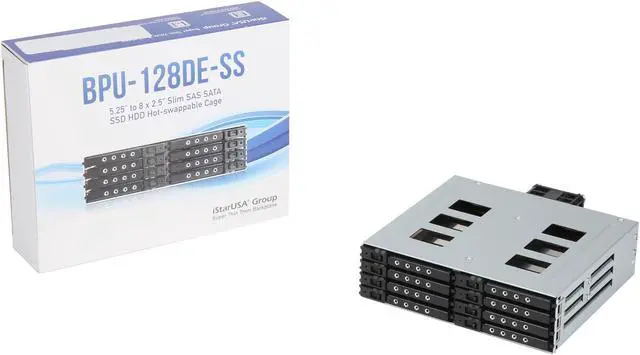 Alt view image 8 of 8 - iStarUSA BPU-128DE-SS 5.25" to 8 x Slim 2.5" HDD SSD Hot-swap Rack