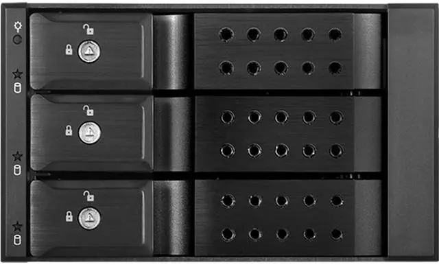 Main image of iStarUSA BPN-DE230HD-BLACK Trayless 2 x 5.25" to 3 x 3.5" 12Gb/s HDD Hot-swap Rack