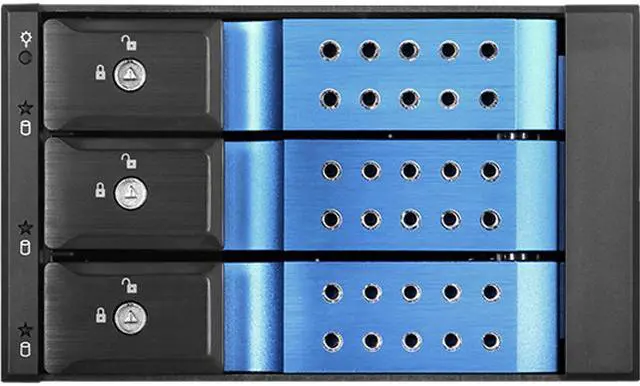 Main image of iStarUSA BPN-DE230HD-BLUE Trayless 2 x 5.25" to 3 x 3.5" 12Gb/s HDD Hot-swap Rack