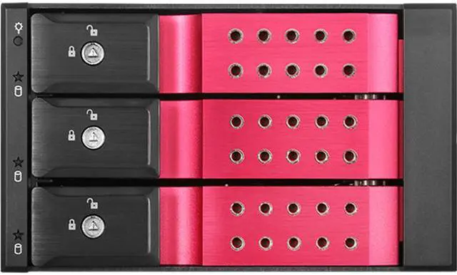 Main image of iStarUSA BPN-DE230HD-RED Trayless 2 x 5.25" to 3 x 3.5" 12Gb/s HDD Hot-swap Rack