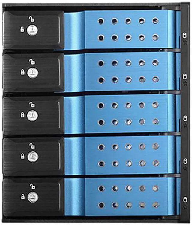 Main image of iStarUSA BPN-DE350HD-BLUE Trayless 3 x 5.25" to 5 x 3.5" 12Gb/s HDD Hot-swap Rack