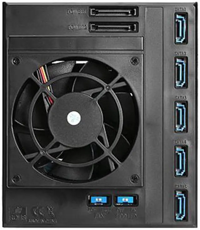Alt view image 2 of 4 - iStarUSA BPN-DE350HD-RED Trayless 3 x 5.25" to 5 x 3.5" 12Gb/s HDD Hot-swap Rack