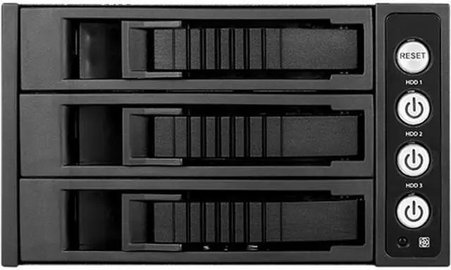 Main image of iStarUSA BPU-230HD-BLACK 2 x 5.25" to 3 x 3.5" 2.5" 12Gb/s HDD SSD Hot-swap Rack