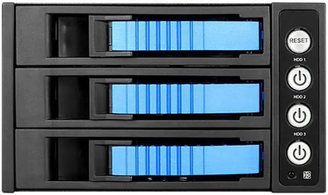 Main image of iStarUSA BPU-230HD-BLUE 2 x 5.25" to 3 x 3.5" 2.5" 12Gb/s HDD SSD Hot-swap Rack