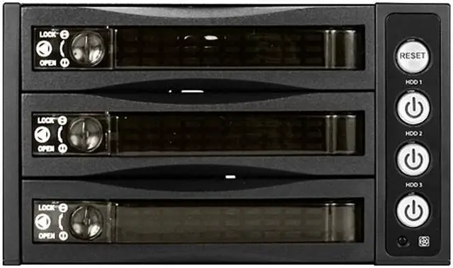Main image of iStarUSA BPU-230HD-BPL 2 x 5.25" to 3 x 3.5" 2.5" 12Gb/s HDD SSD Hot-swap Rack (Lockable Tray)