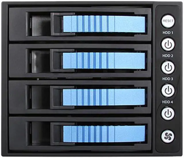 Main image of iStarUSA BPU-340HD-BLUE 3 x 5.25" to 4 x 3.5" 2.5" 12Gb/s HDD SSD Hot-swap Rack