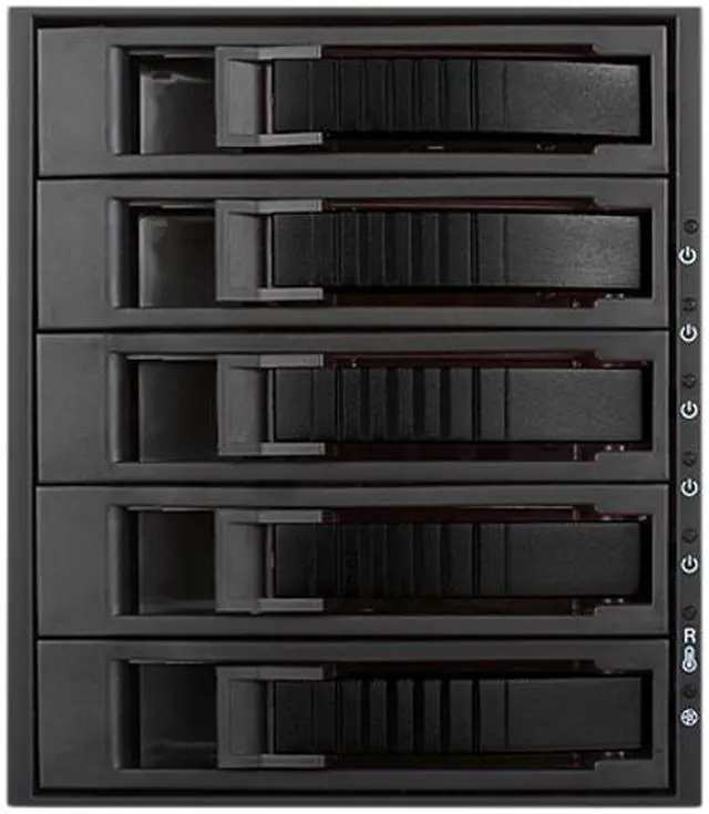 Main image of iStarUSA BPU-350HD-BLACK 3 x 5.25" to 5 x 3.5" 2.5" 12Gb/s HDD SSD Hot-swap Rack