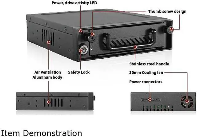 Alt view image 5 of 6 - iStarUSA T-G525-HD Industrial 5.25" to 3.5" 2.5" 12Gb/s HDD SSD Hotswap Rack