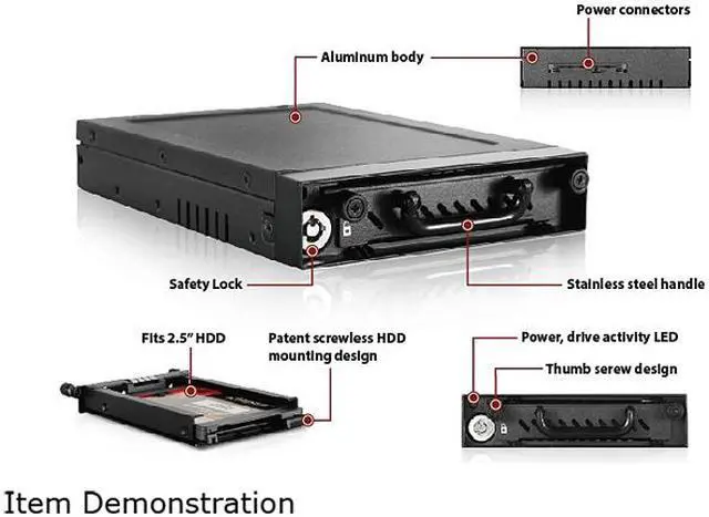 Alt view image 6 of 7 - iStarUSA T-G35-HD Industrial 3.5" to 2.5" 12Gb/s HDD SSD Hot-swap Rack