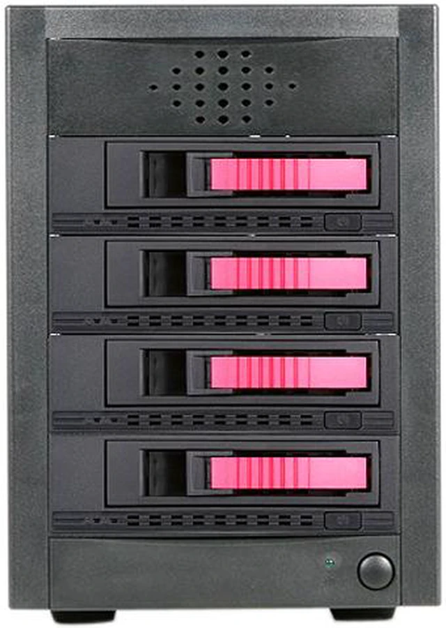 Main image of iStarUSA JAGE5BT4HDRD-M1 4 x Hotswap 3.5" Drive Bays SAS/SATA 12Gb/s SFF-8644 Hotswap JBOD Enclosure - Red HDD Handle