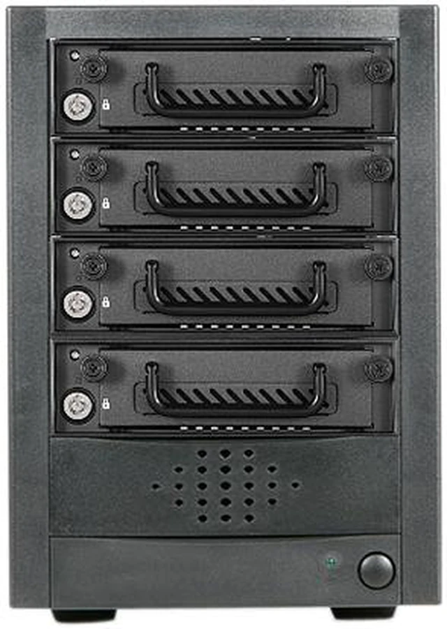 Alt view image 2 of 4 - iStarUSA JAGE5BT4HD-TG 4 x Hotswap 3.5" Drive Bays SAS/SATA 12Gb/s SFF-8644 Hotswap JBOD Enclosure
