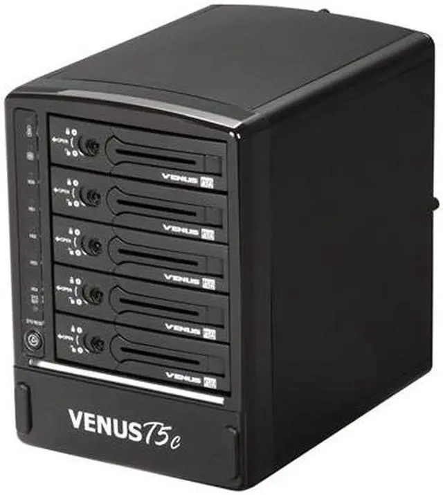 Main image of AMS VENUS T5C DS-2350C RAID levels: JBOD, Clone, 0, 1, 3, 5 and 10 5 3.5" Drive Bays eSATA + USB 3.0 5-Bay SATA RAID Sub-System