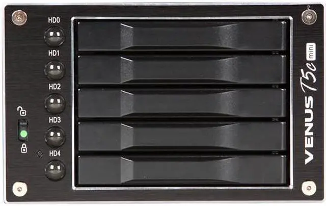 Alt view image 2 of 5 - AMS VENUS T5C mini DS-2250C RAID levels: JBOD, Clone, 0, 1, 3, 5 and 10 eSATA + USB 3.0 5-Bay SATA RAID Sub-System