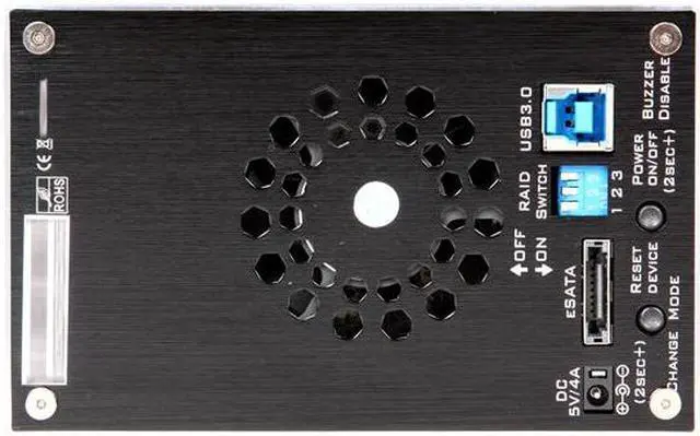 Alt view image 4 of 5 - AMS VENUS T5C mini DS-2250C RAID levels: JBOD, Clone, 0, 1, 3, 5 and 10 eSATA + USB 3.0 5-Bay SATA RAID Sub-System