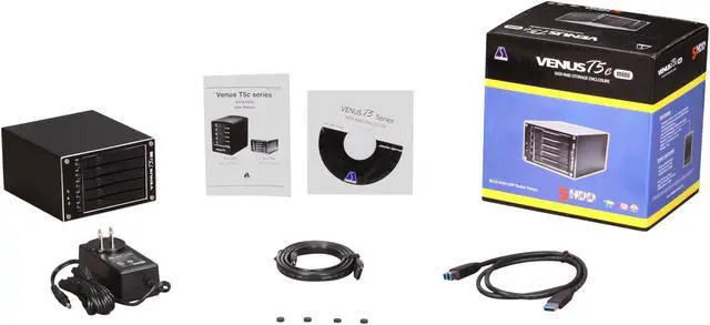 Alt view image 5 of 5 - AMS VENUS T5C mini DS-2250C RAID levels: JBOD, Clone, 0, 1, 3, 5 and 10 eSATA + USB 3.0 5-Bay SATA RAID Sub-System