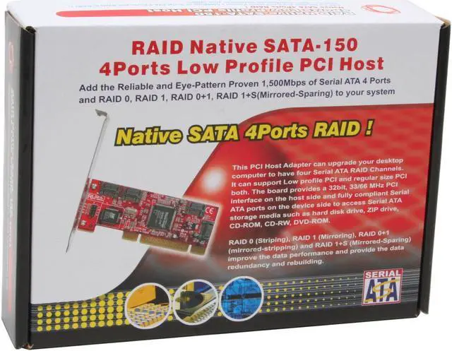 Alt view image 5 of 5 - SABRENT SBT-SRD4 PCI SATA Host Card Adapter