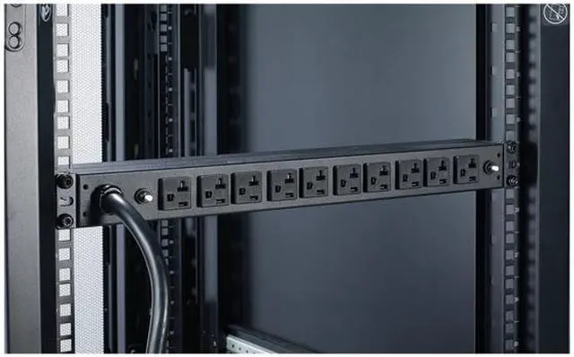 Alt view image 2 of 3 - APC Rack Mount PDU, Basic 100V-120V/30A, (10) Outlets, 1U Horizontal Rackmount (AP9560)