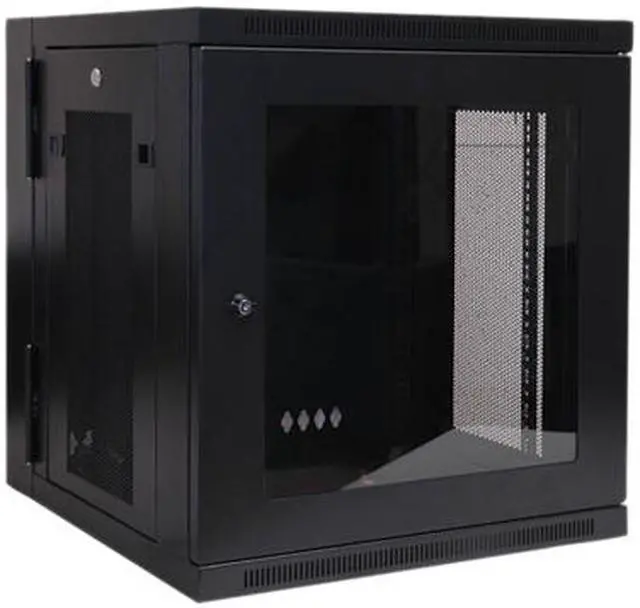 Alt view image 2 of 3 - Tripp Lite 12U Wall-Mount Rack Enclosure Cabinet with Clear Acrylic Window, Hinged Back, Switch-Depth (SRW12USG)