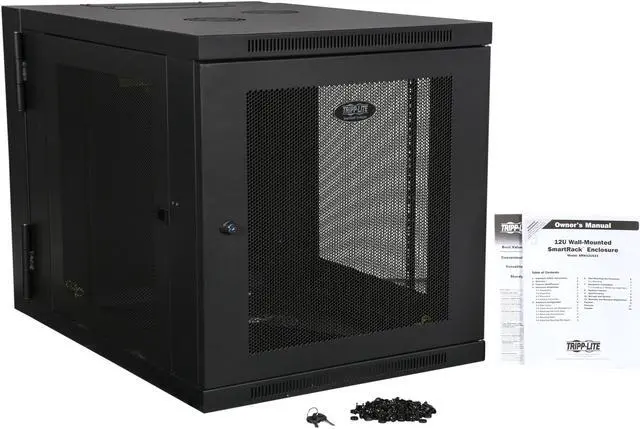 Alt view image 9 of 9 - Tripp Lite 12U Wall-Mount Rack Enclosure Cabinet, Hinged Back, Server-Depth (SRW12US33)